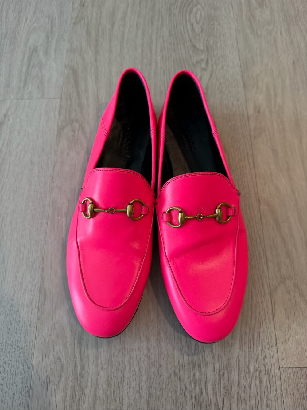 Gucci Hot Pink Leather Horsebit Loafers - Picture 2 of 5